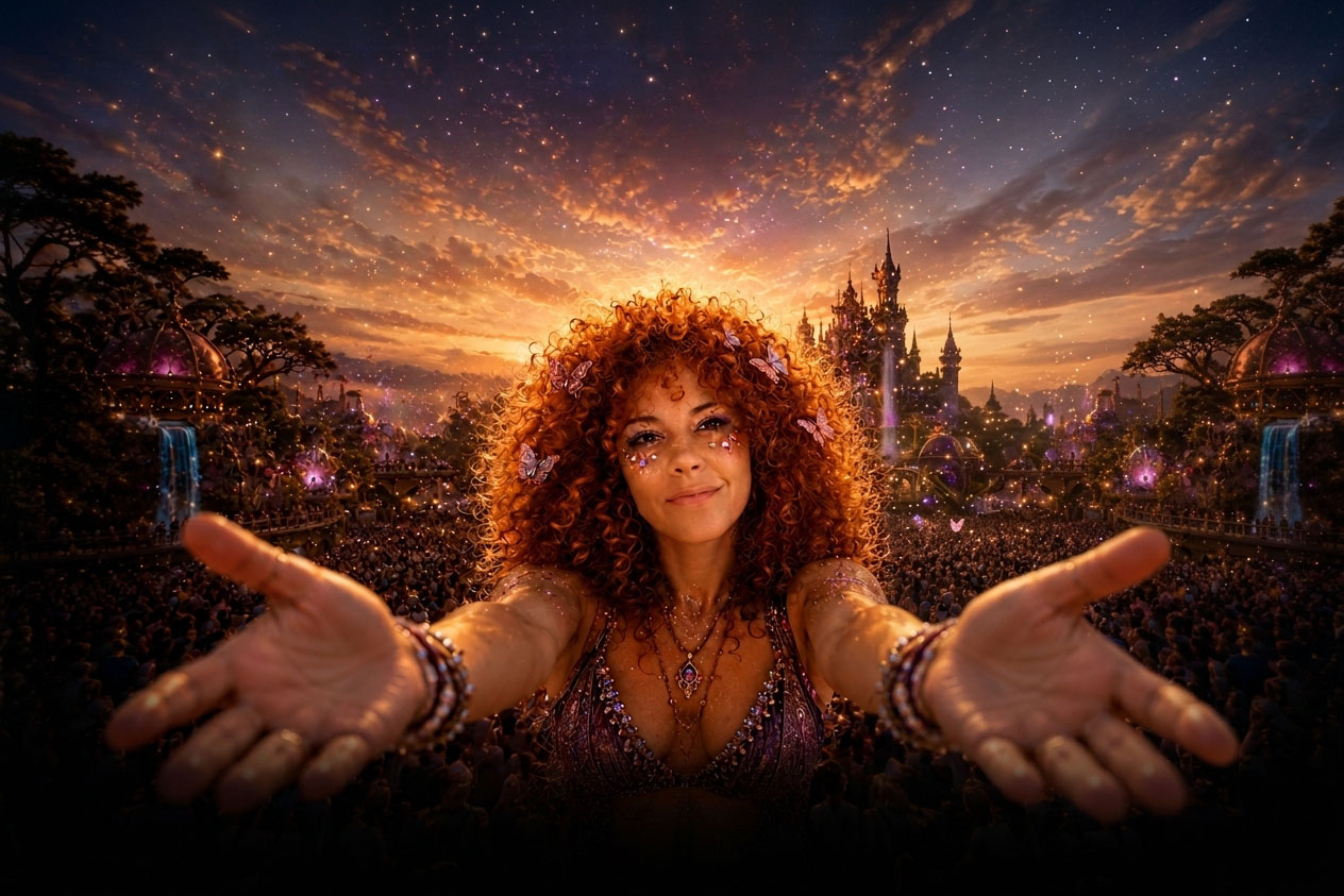 Mundo fantástico inspirado en la atmósfera de Tomorrowland